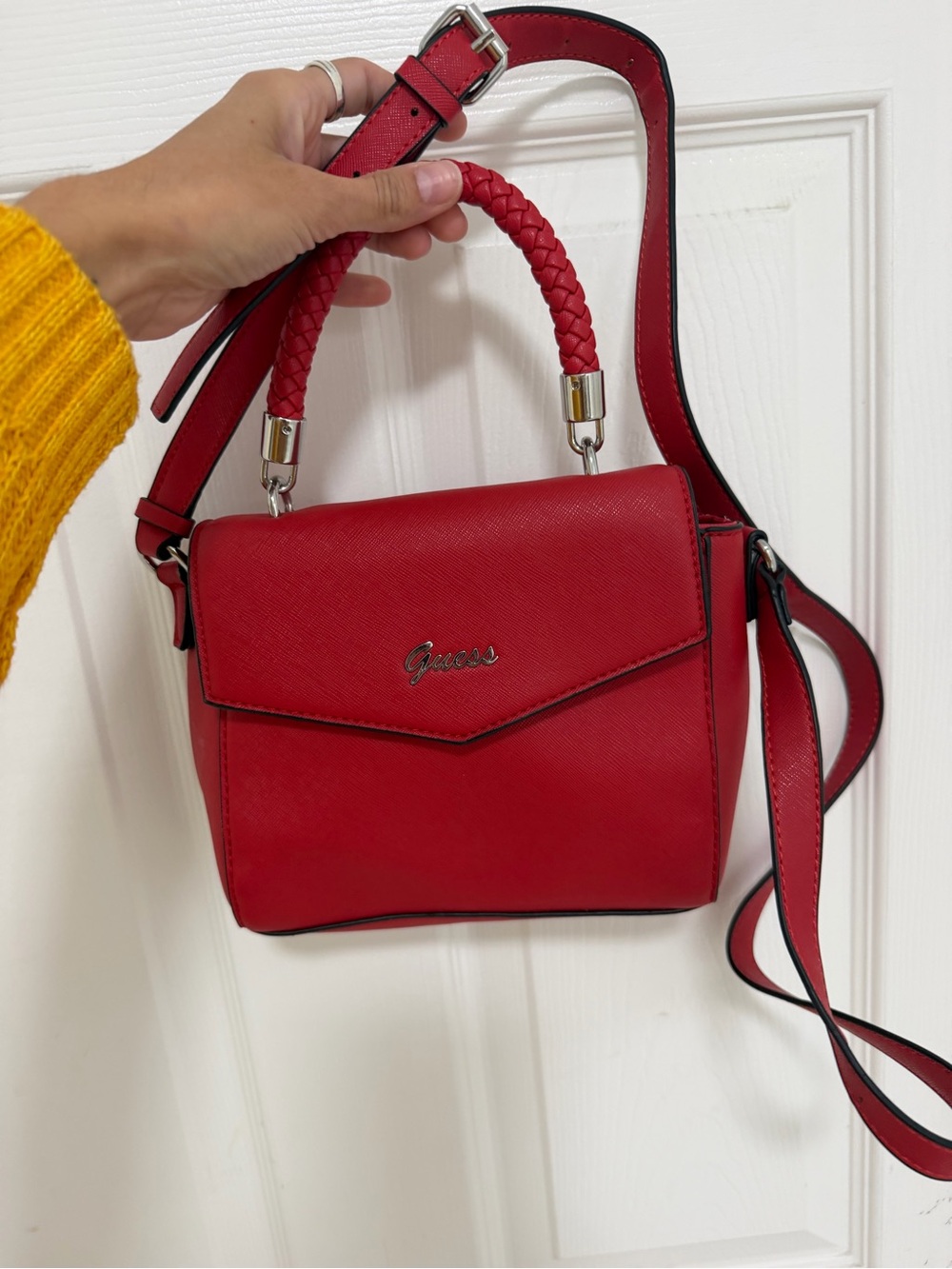 GUESS Red Top-Handle Crossbody Bag